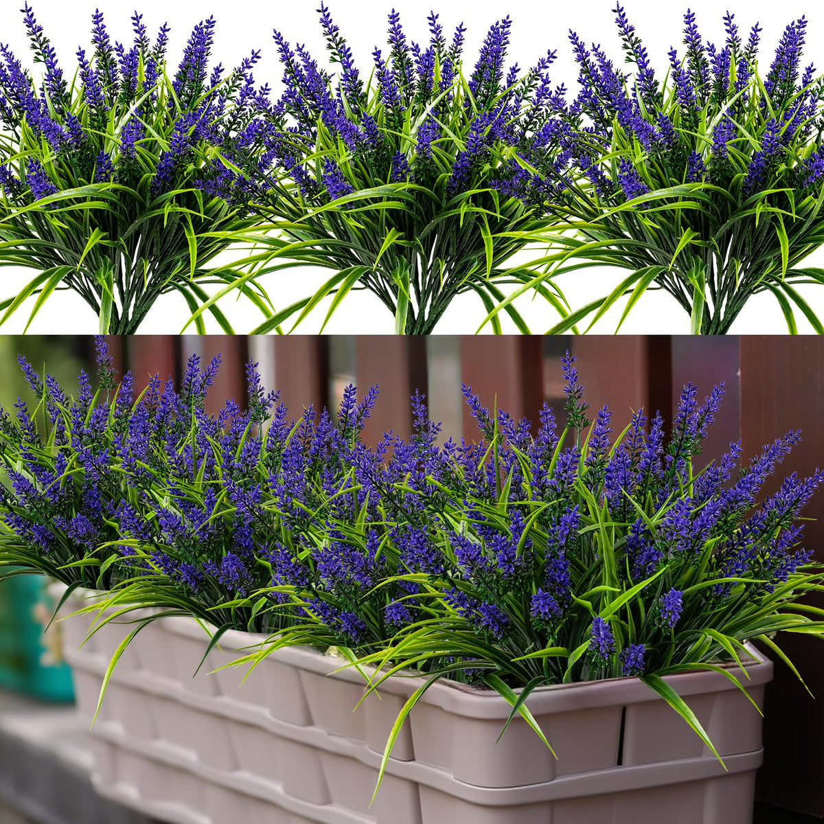 Nigirior artificial lavender bundles brighten outdoor spaces with lasting color.