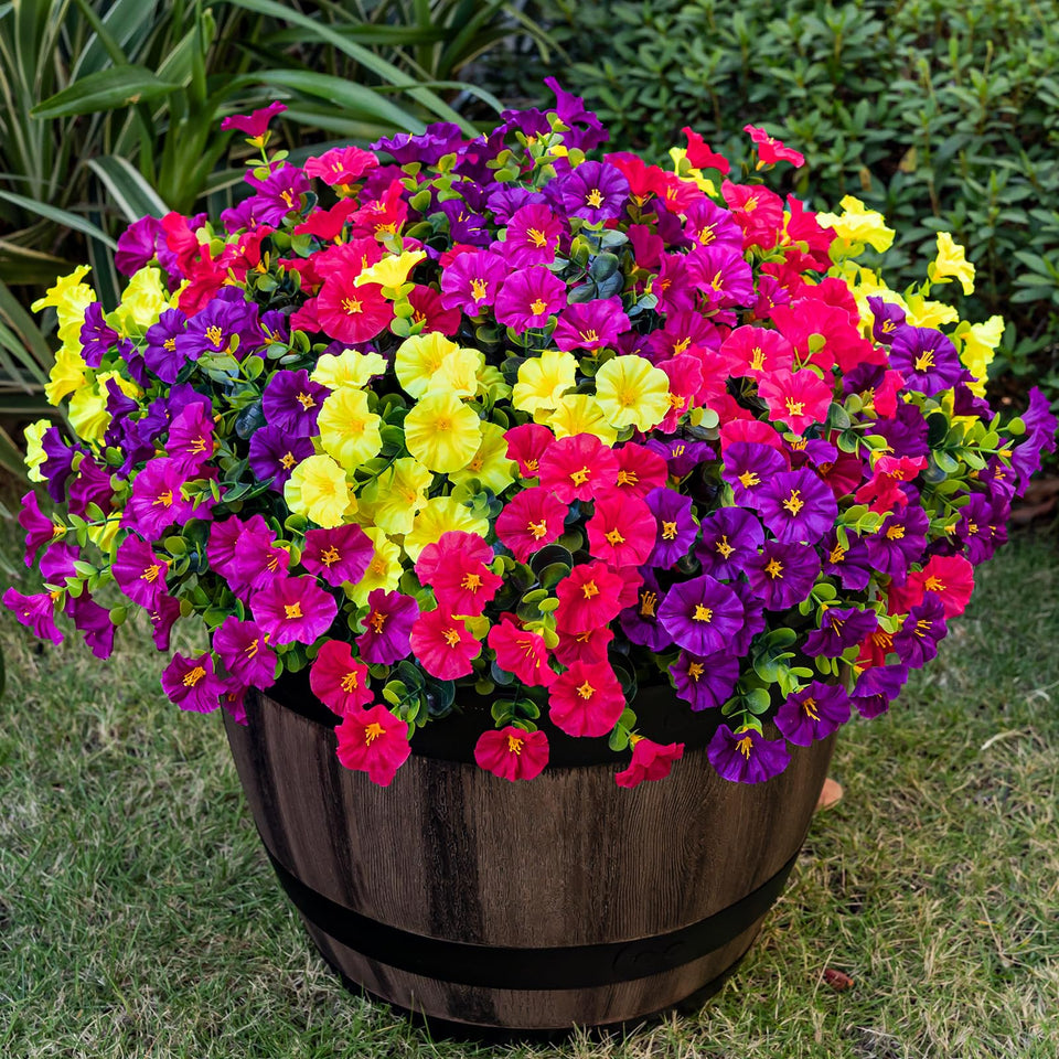 Nigirior artificial morning glory bundles for outdoor planters add vibrant color all season.