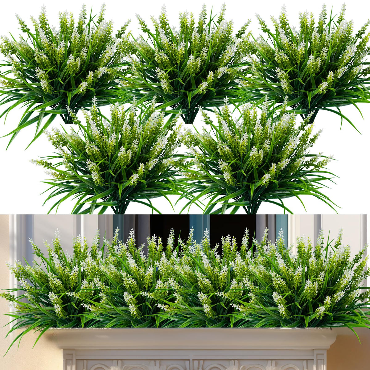 Nigirior outdoor lavender artificial bundle for durable porch decor.