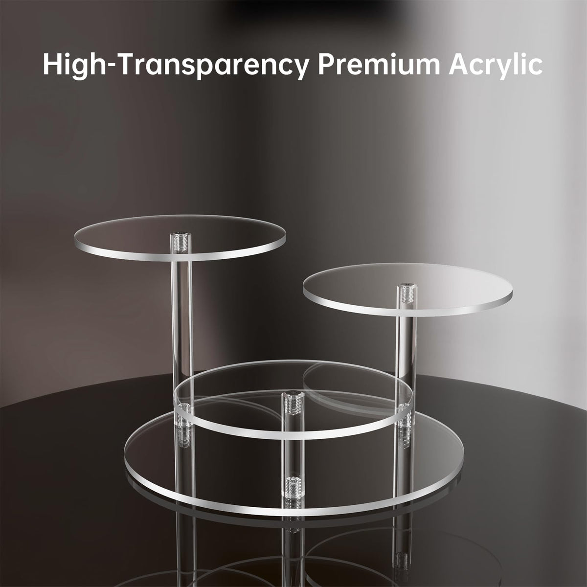 Crystal-clear acrylic shelf enhances light transmission and details.