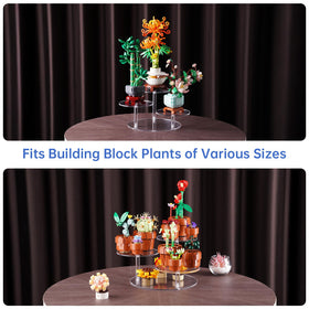 Multi-tier display riser adds depth for small figurines and collectibles.