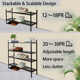 Nijoam adjustable feet keep the rack level on uneven floors.