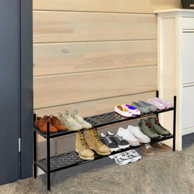 Nijoam black finish complements modern entryways and bedrooms.