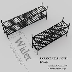 Nijoam heavy-duty metal frame supports shoes securely on each level.