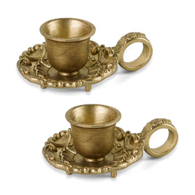 NIKKY HOME gold taper candle holders set of 2 on table for elegant decor