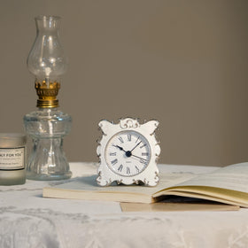 NIKKY HOME pewter table clock back cover hollow design