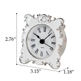 NIKKY HOME pewter table clock compact 3 inch size