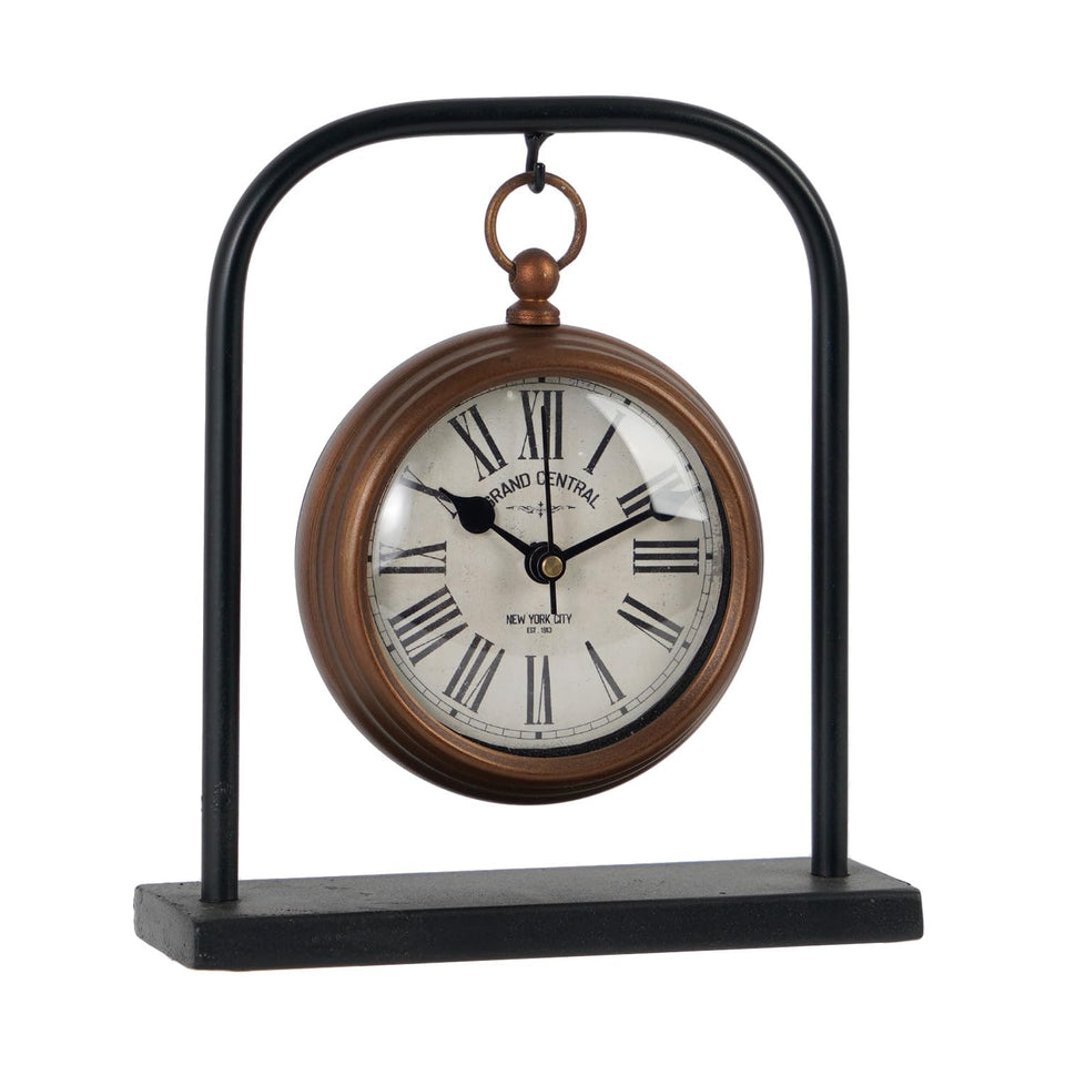 NIKKY HOME small retro desk clock front view with roman numerals for timeless decor.