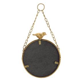 NIKKY HOME vintage round mirror with bird close-up detail