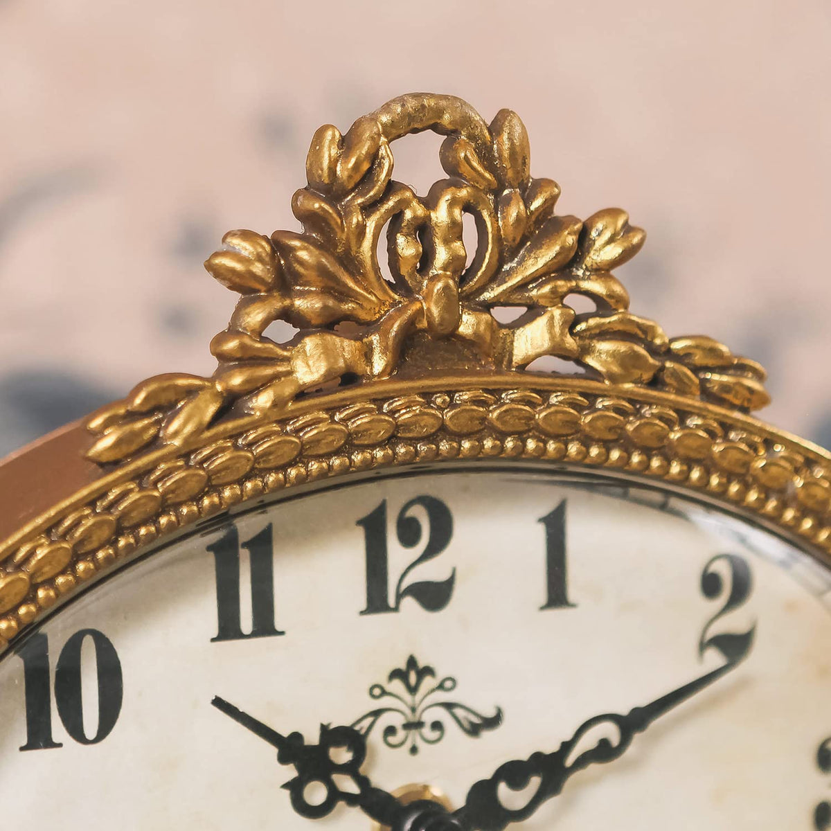 NIKKY HOME vintage tabletop clock gold packaging, gift-ready presentation