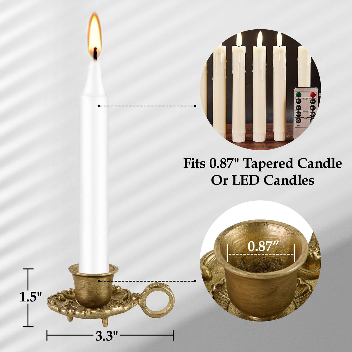 Wedding decor using gold candlesticks to enhance reception tables