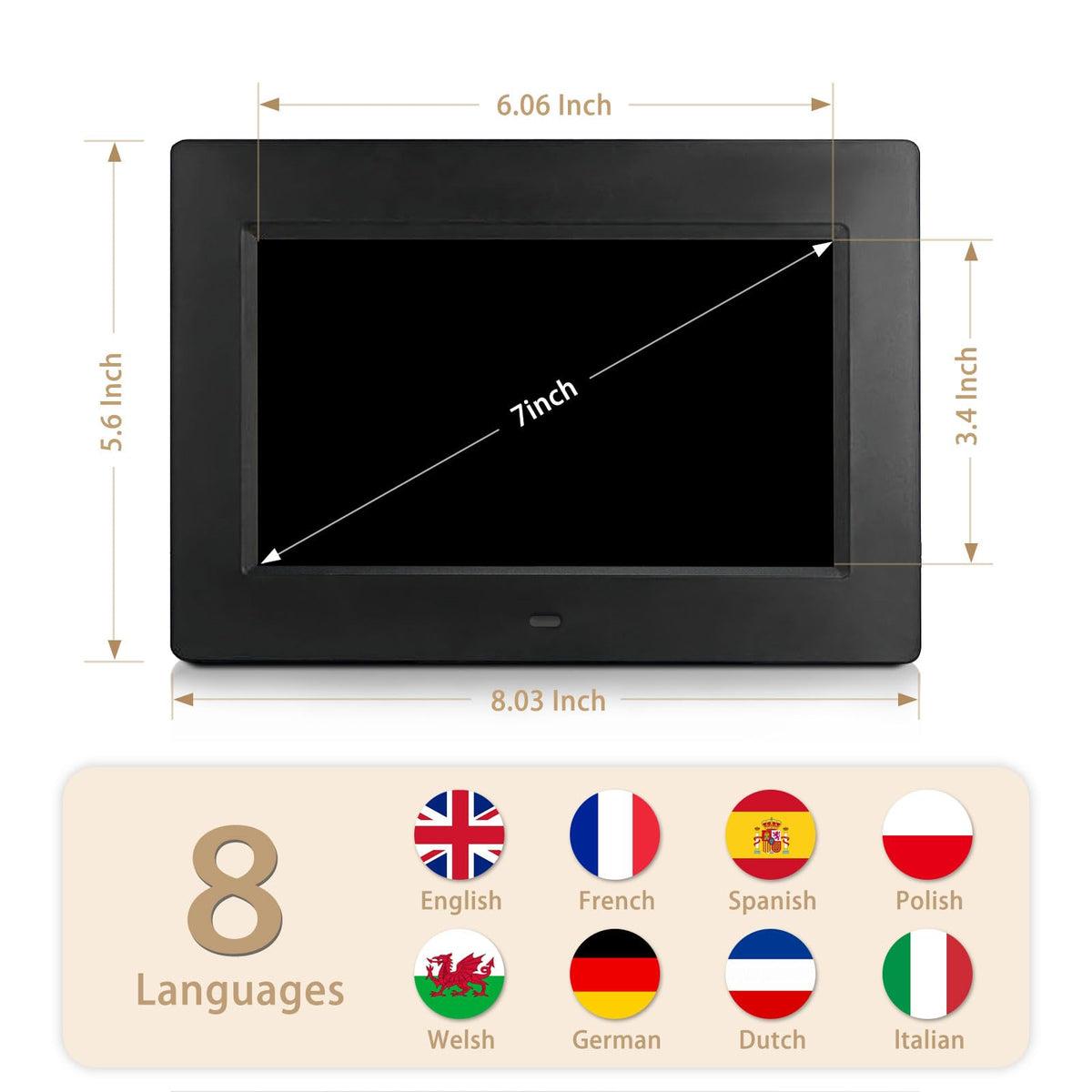 Nimukol digital alarm clock voice time feature announces time in nine languages.