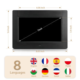 Nimukol digital alarm clock voice time feature announces time in nine languages.