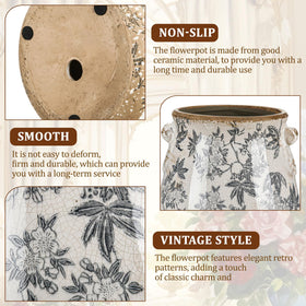 Ninehaoou six-and-a-half-inch planter shows the wide mouth for various flowers.