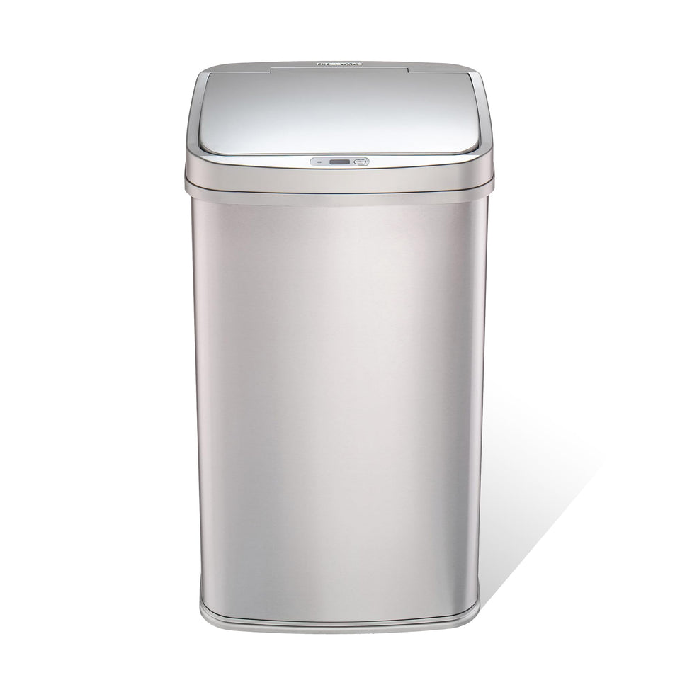 Ninestars 13-gallon automatic trash can with motion sensor lid for touchless convenience.