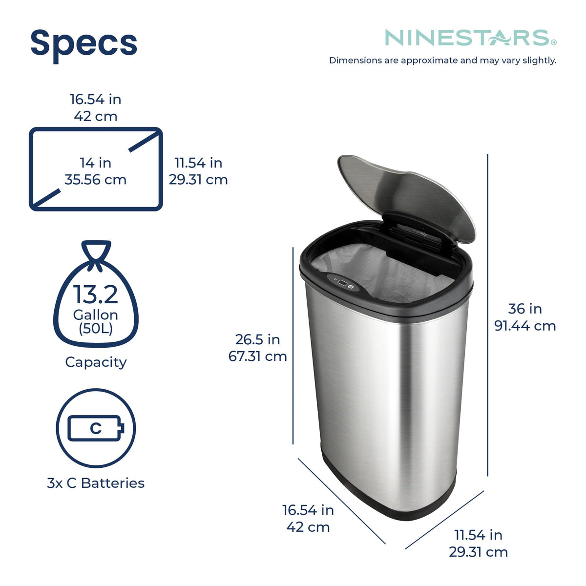 Ninestars control panel enables easy one-touch operation and manual mode.