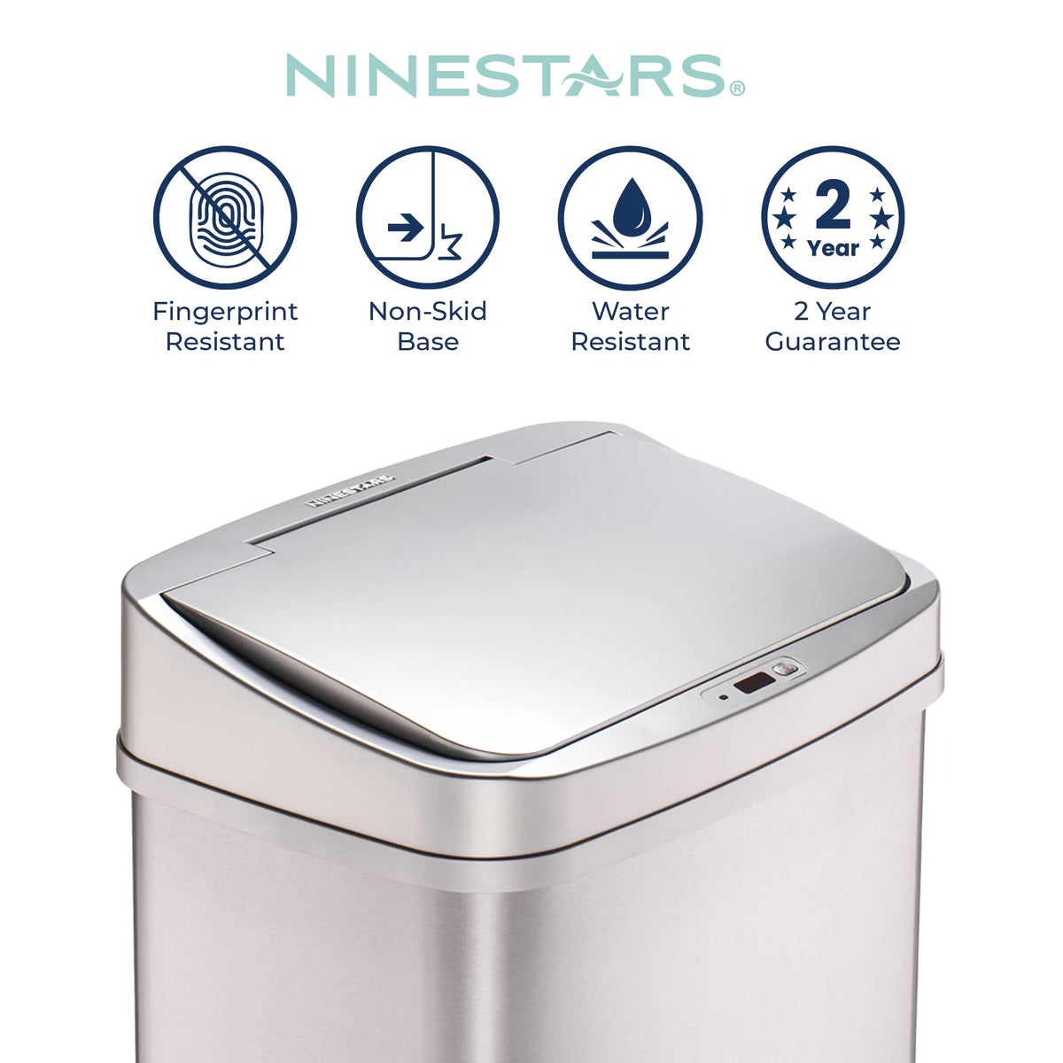 Ninestars silver-trim fingerprint-resistant finish keeps surfaces clean and modern.