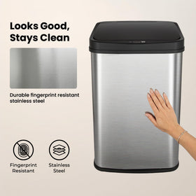 Ninestars fingerprint-resistant stainless steel surface stays clean during use.
