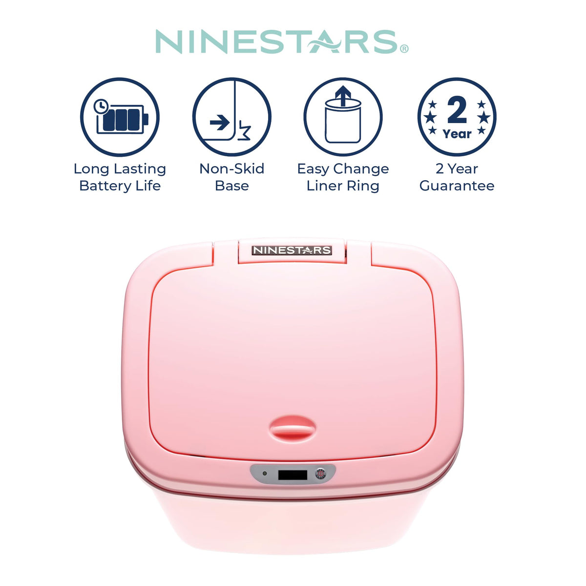 Ninestars touchless trash bin suitable for bathroom or bedroom use
