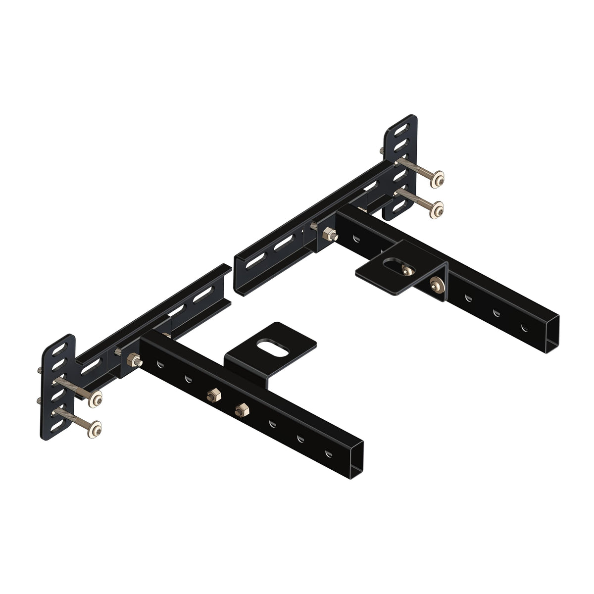 NINESTYLE headboard brackets close-up shows adjustable slots for versatile mounting.