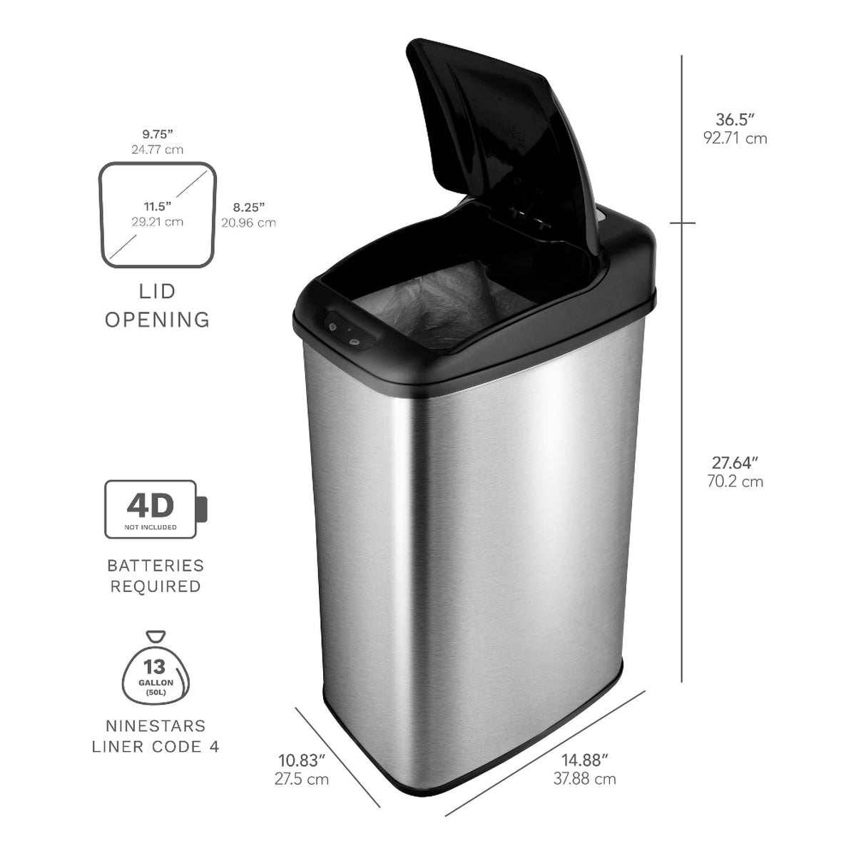 NINESTARS DZT-50-6 bag ring hides the bag for a neat appearance.