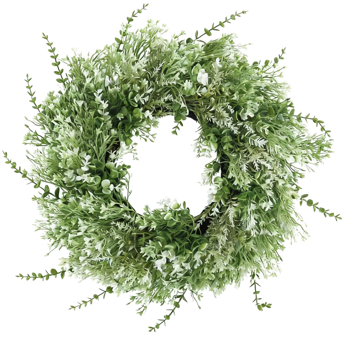 NIOPELO 24 inch eucalyptus wreath front door with life-like leaves for year-round curb appeal