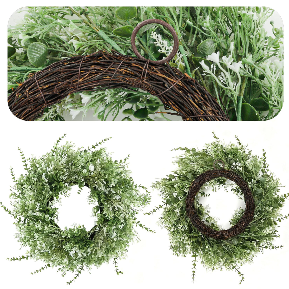 NIOPELO eucalyptus wreath seed pods accent for a delicate seasonal touch