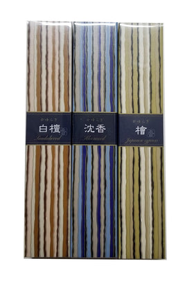 Nippon Kodo Kayuragi sandalwood incense box with 40 sticks for calm ambiance.
