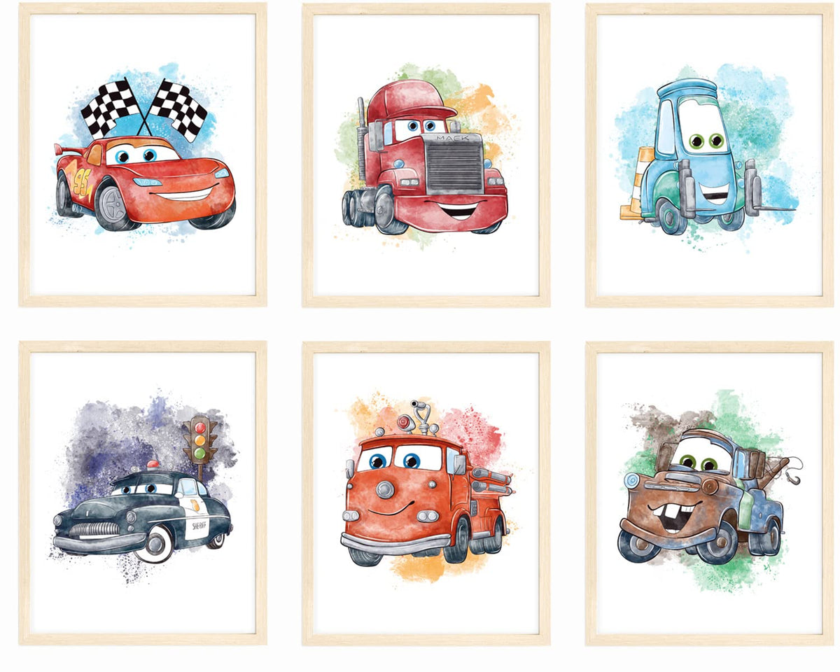 Nistio Cars poster featuring Lightning McQueen for vibrant kid's room decor