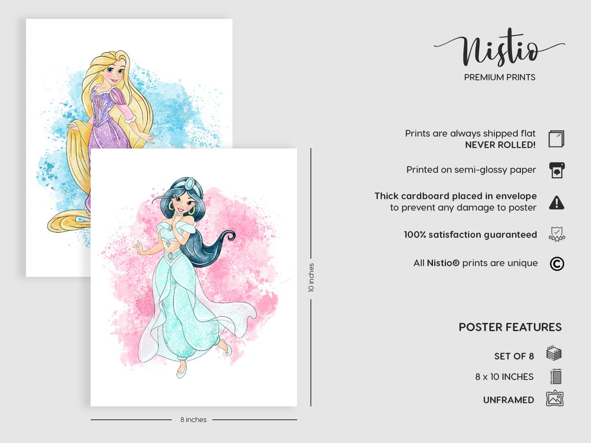 Nistio Cinderella 8x10 poster brightens a girl’s nursery with charm.