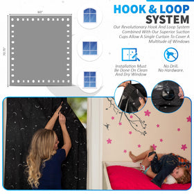 Nite Shadez 20-suction system ensures secure attachment on various window types.