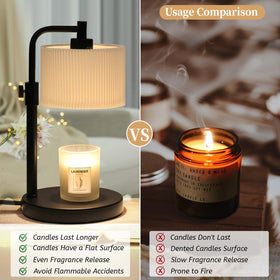 Fabric shade diffuses light for a soft, cozy glow.
