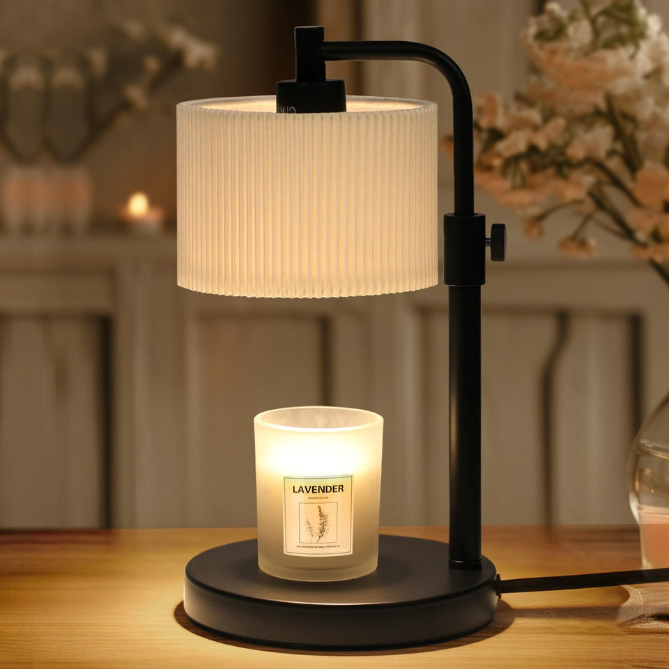 NITOWOLF candle warmer lamp on table provides safe ambient light.