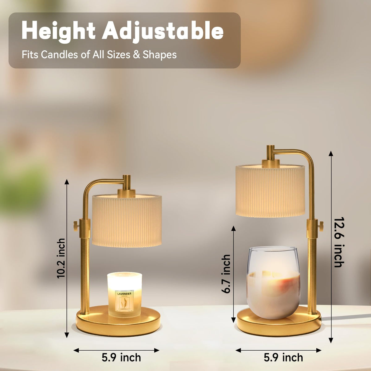 NITOWOLF Candle Warmer Lamp timer displays 1H/2H/4H auto-off options