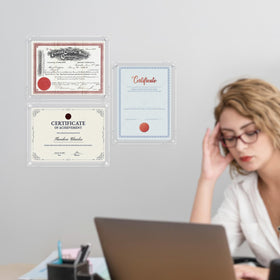 NIUBEE A4 size frame vertical display showcases certificates and photos with a sleek edge
