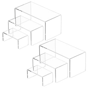 NIUBEE acrylic display risers front view demonstrates crystal clarity for collectibles