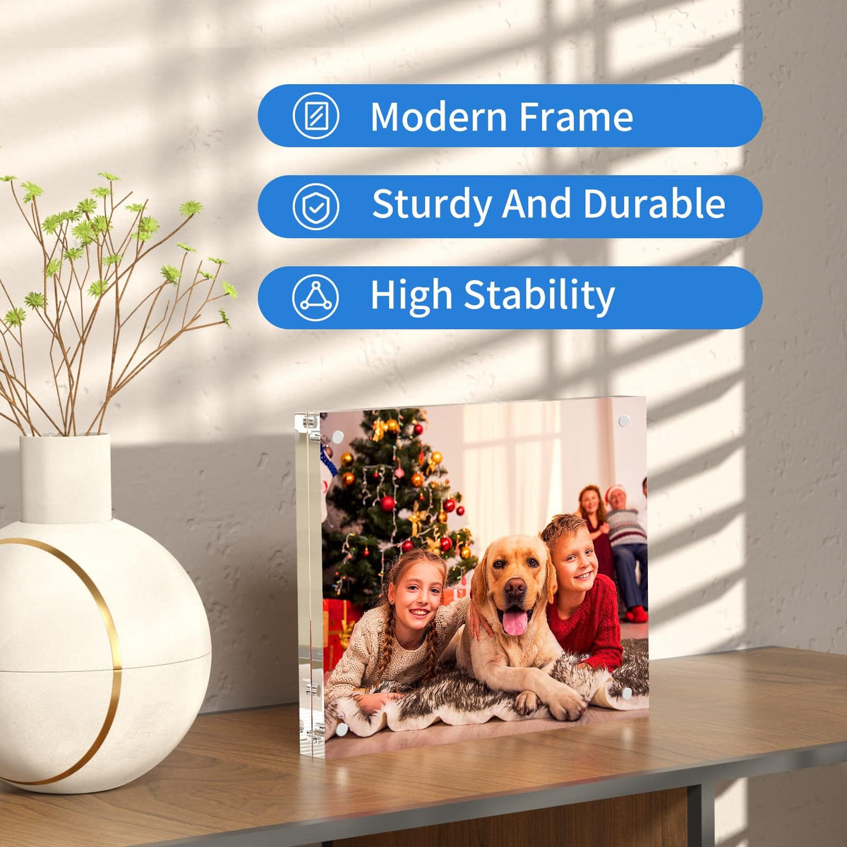 NIUBEE desktop frame fits 8x10 photos neatly for desks.