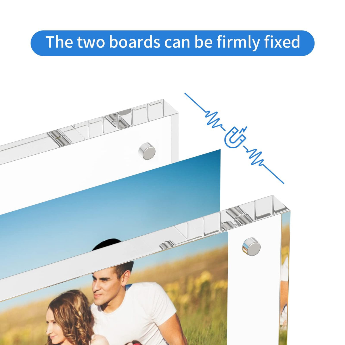 NIUBEE acrylic frame with magnetic swaps makes photo updates easy.