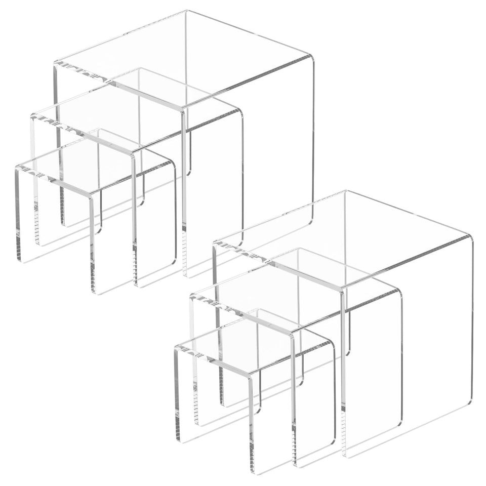 NIUBEE acrylic riser 3x3x3 display elevates figures for tidy shelf displays