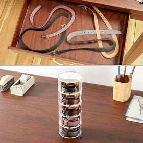 NIUBEE belt organizer in closet setup for stylish display and access