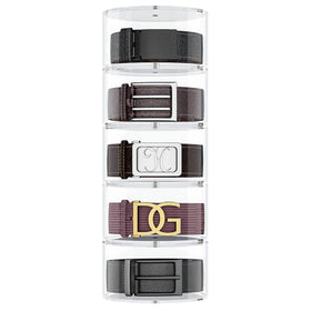NIUBEE belt organizer with 5-layer clear acrylic for organized outfits.