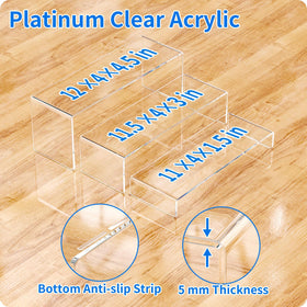NIUBEE acrylic rectangular riser stand showcases items with height and clarity.