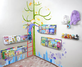 NIUBEE organized home display idea for books and artwork.