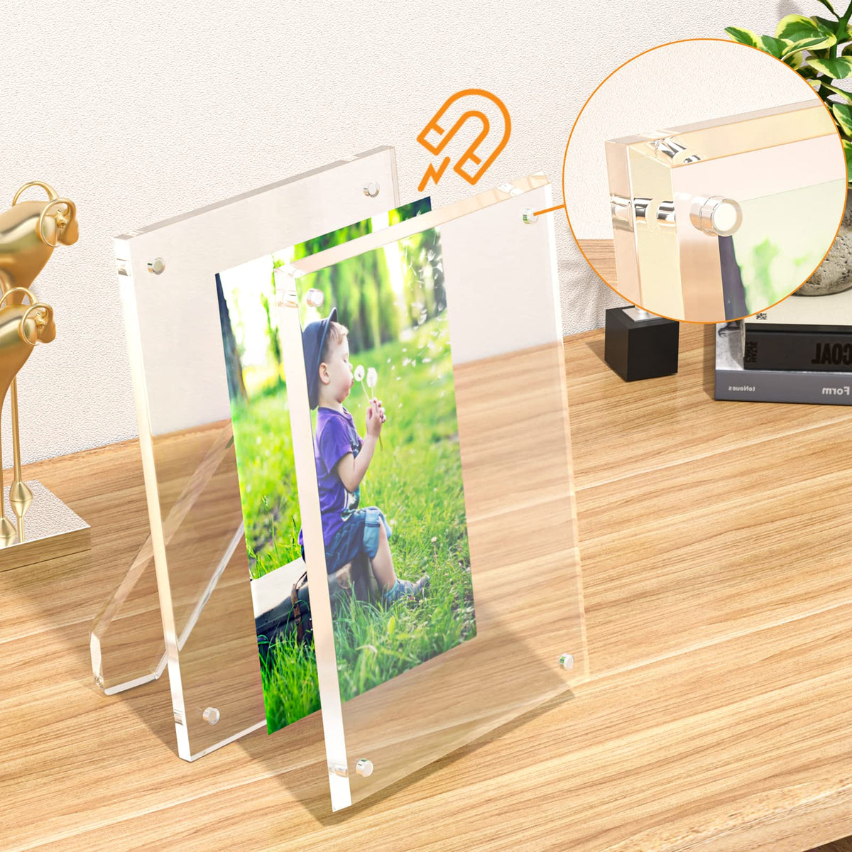 NIUBEE shatter-resistant acrylic frame provides glass-like clarity with kid-friendly safety.