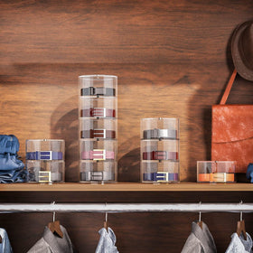 NIUBEE transparent belt storage lets you match outfits at a glance.