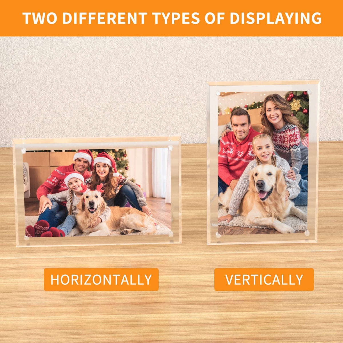 NIUBEE two-pack includes reinforced easel stands for stable tabletop display.
