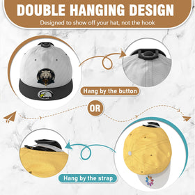 Niunuerga curved-design hat hook preserves cap shape when hung.