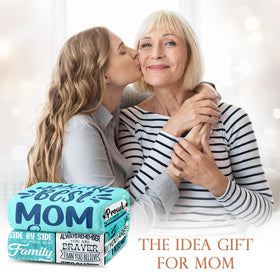 NIVAY mom blanket close-up reveals heartfelt message on soft fabric