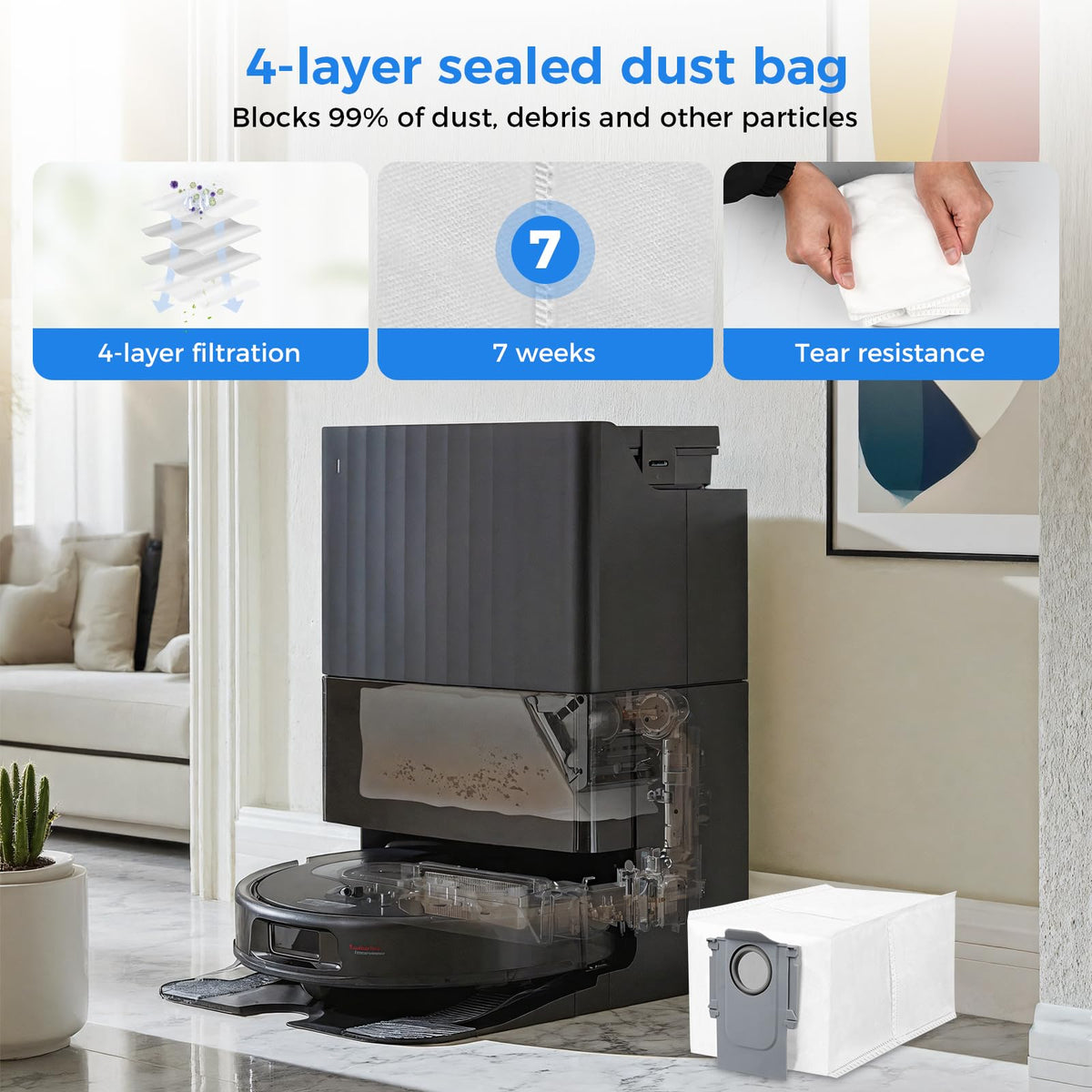 NIXOOT QV35A dust bags simplify debris disposal and maintenance.