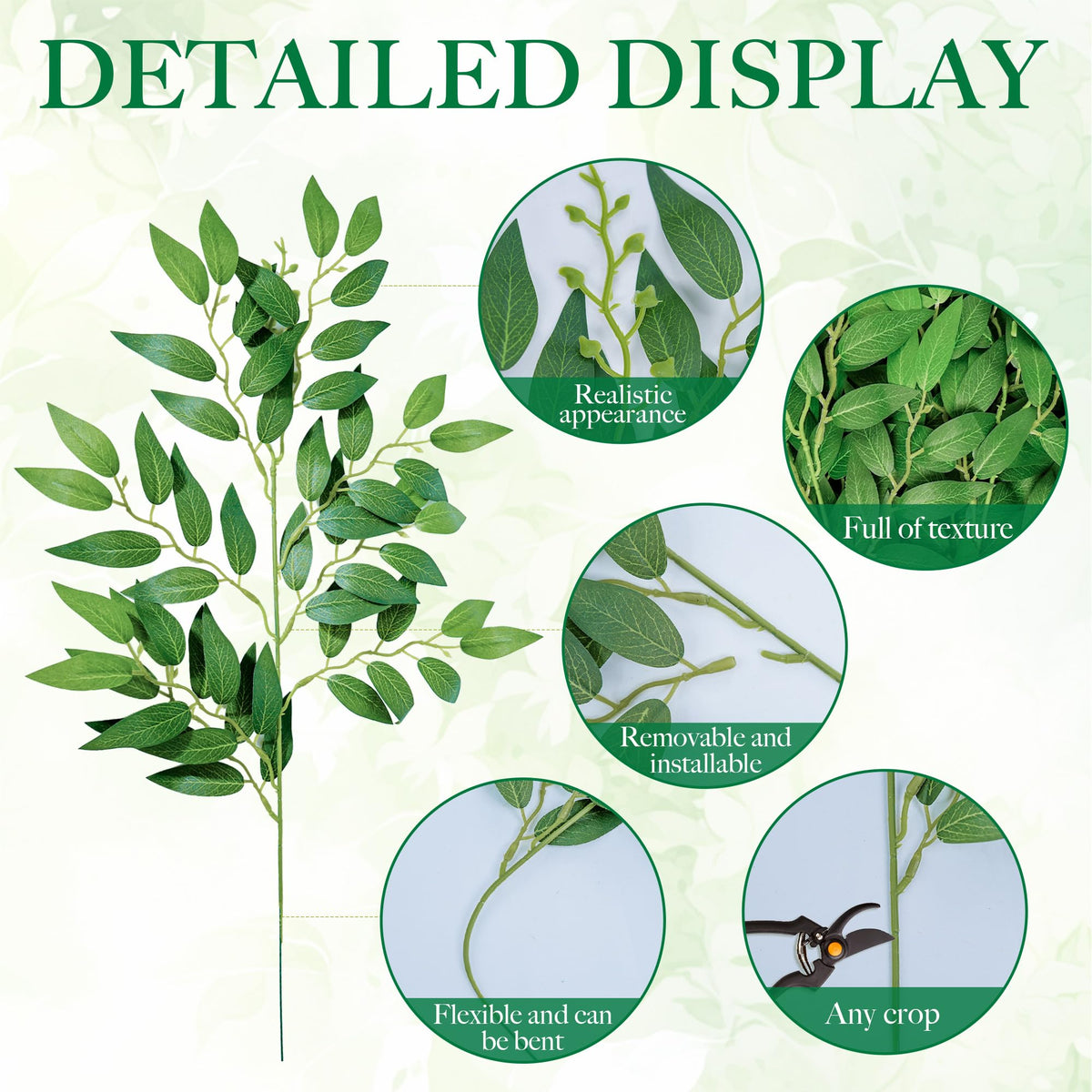 NKLTD artificial leaves used in wreaths and vase inserts for home decor